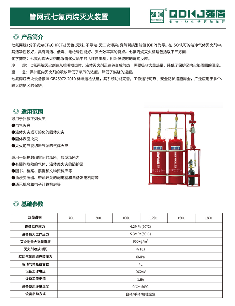 管网式七氟丙烷灭火装置