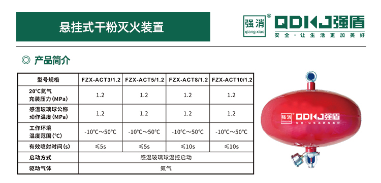 悬挂式干粉灭火装置